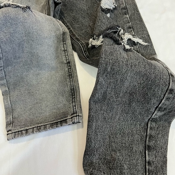 Large Shein Womens High Waisted Distressed Mom Jeans Colorblock Ripped High Rise - Picture 12 of 13